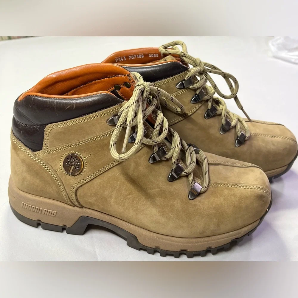 Timberland Woodland Brown Nubuck Tan Hiking Boots - 7.5